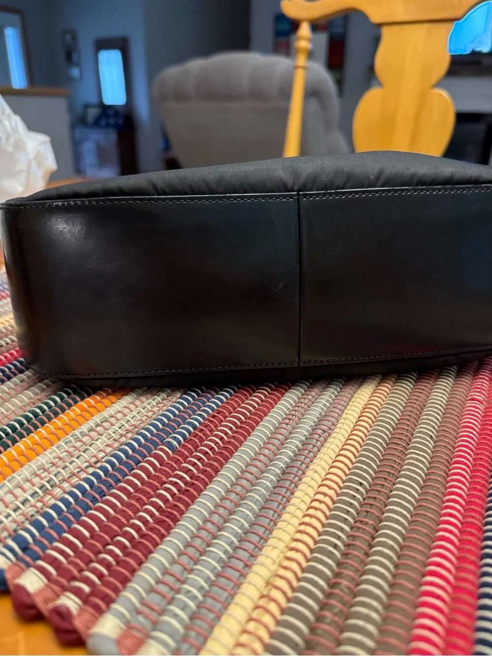 Prada Black Re-Nylon Shoulder Bag with Logo Plaque